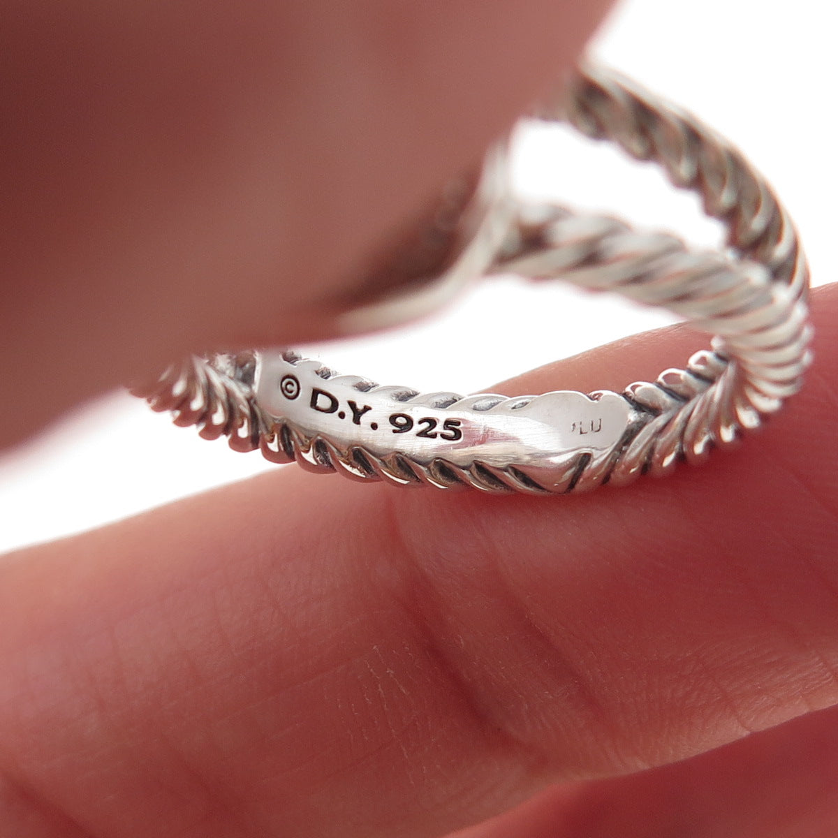 David Yurman 925 Sterling Silver Real Diamond Petite Albion Ring Size 6