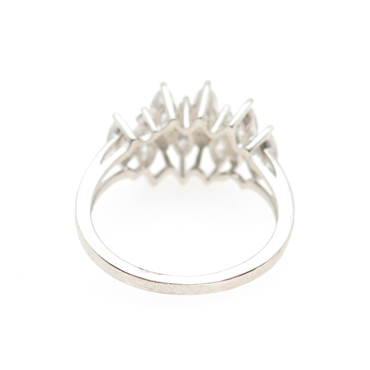 925 Sterling Silver Marquise & Round-Cut C Z Ring Size 8