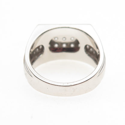 925 Sterling Silver Round-Cut C Z Sparkle Ring Size 10.25