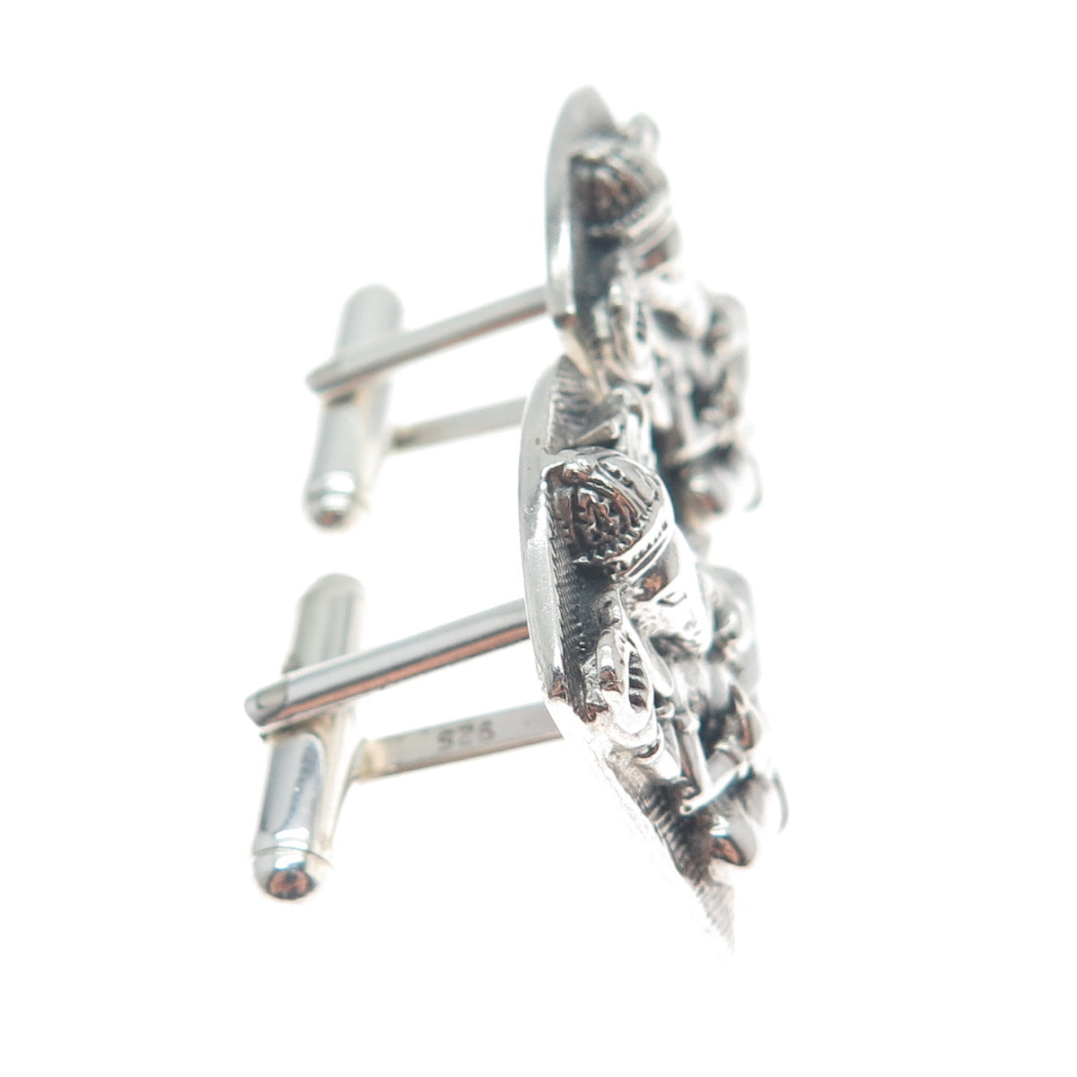 925 Sterling Silver Vintage Jaya Ganesha Elephant Oxidized Cufflinks