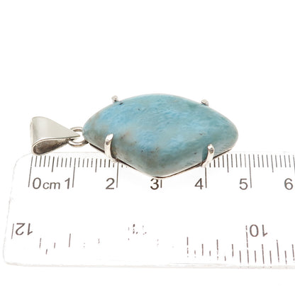 925 Sterling Silver Vintage Real Larimar Modernist Pendant