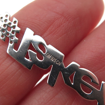 925 Sterling Silver Round-Cut C Z #Taken Cable Chain Necklace 16-18"