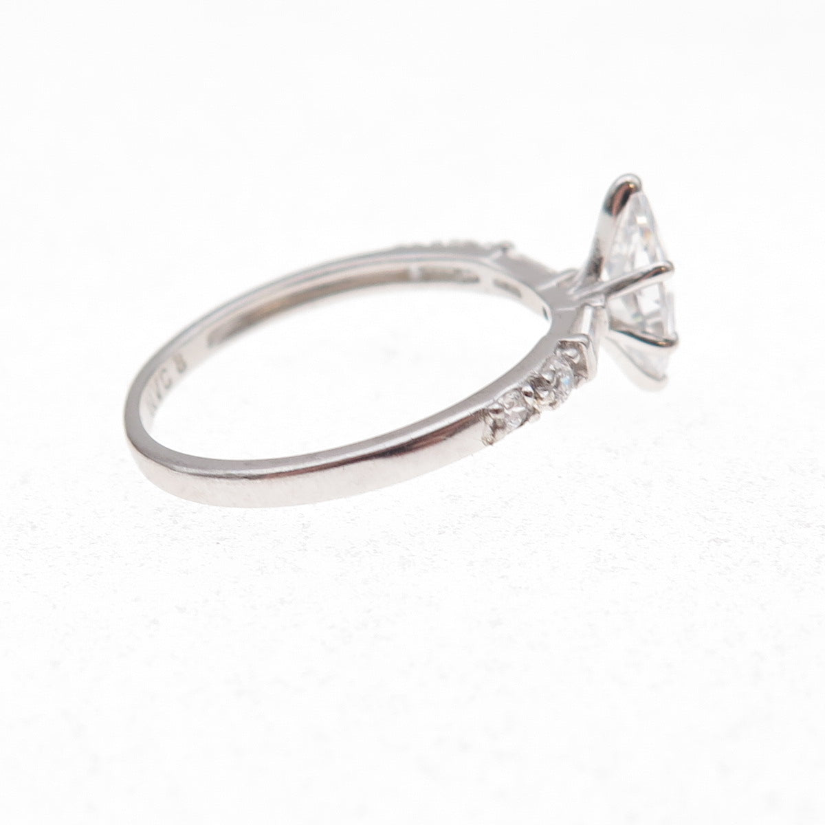 925 Sterling Silver Multi-Cut C Z Engagement Ring Size 8