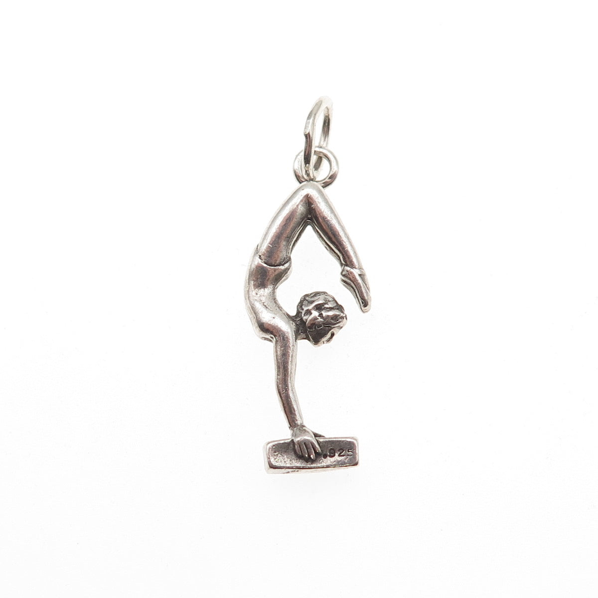 Shube 925 Sterling Silver Vintage Female Gymnast Oxidized 3D Charm Pendant