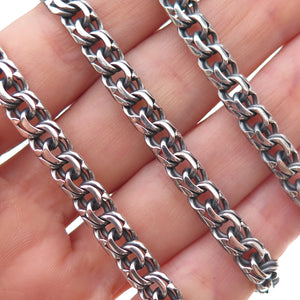 875 Silver Vintage Bismark Oxidized Chain Necklace 24"