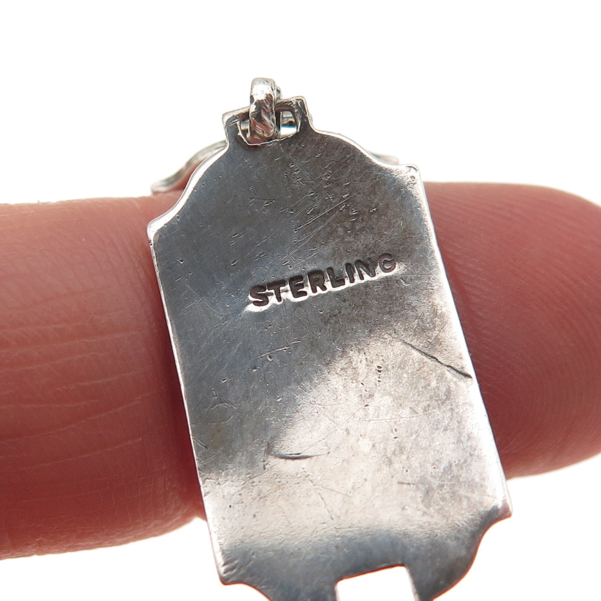 925 Sterling Silver Antique WWII US Navy Oxidized Bracelet 7.25" (missing lock)