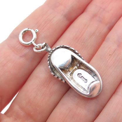 CAROLYN POLLACK Sterling Vintage Turquoise & Lapis Shoe Spring Ring Lock Pendant