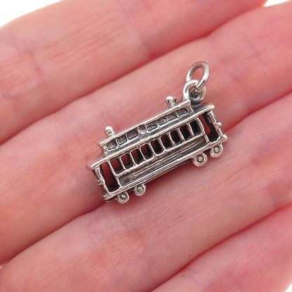 Danecraft 925 Sterling Silver Vintage New Orleans Streetcar 3D Charm Pendant
