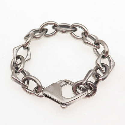 HAN 925 Sterling Silver Vintage Modernist Link Bracelet 6"