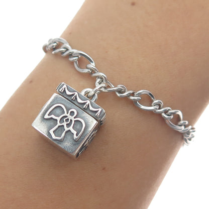 JAMES AVERY 925 Sterling Silver Vintage Holy Spirit Pill Box Charm Bracelet 7"