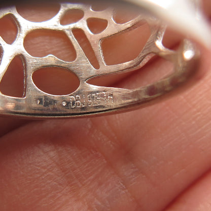 925 Sterling Silver DBJ Cutout Wide Band Ring Size 5.25