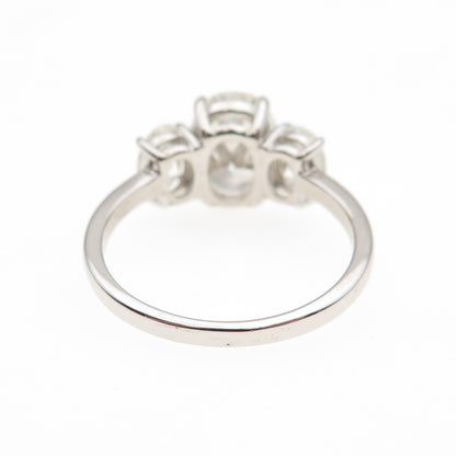 DSMK 925 Sterling Silver Oval-Cut C Z Engagement Ring Size 9.25