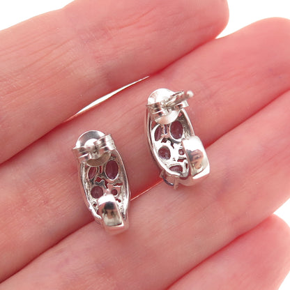 Chuck Clemency 925 Sterling Silver Real Multi-Cut Tanzanite Cluster Earrings