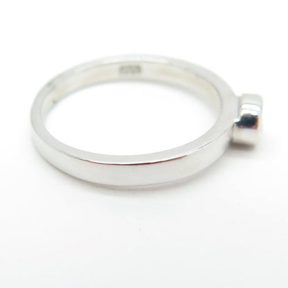 925 Sterling Silver Round-Cut Purple C Z Stackable Ring Size 5.75