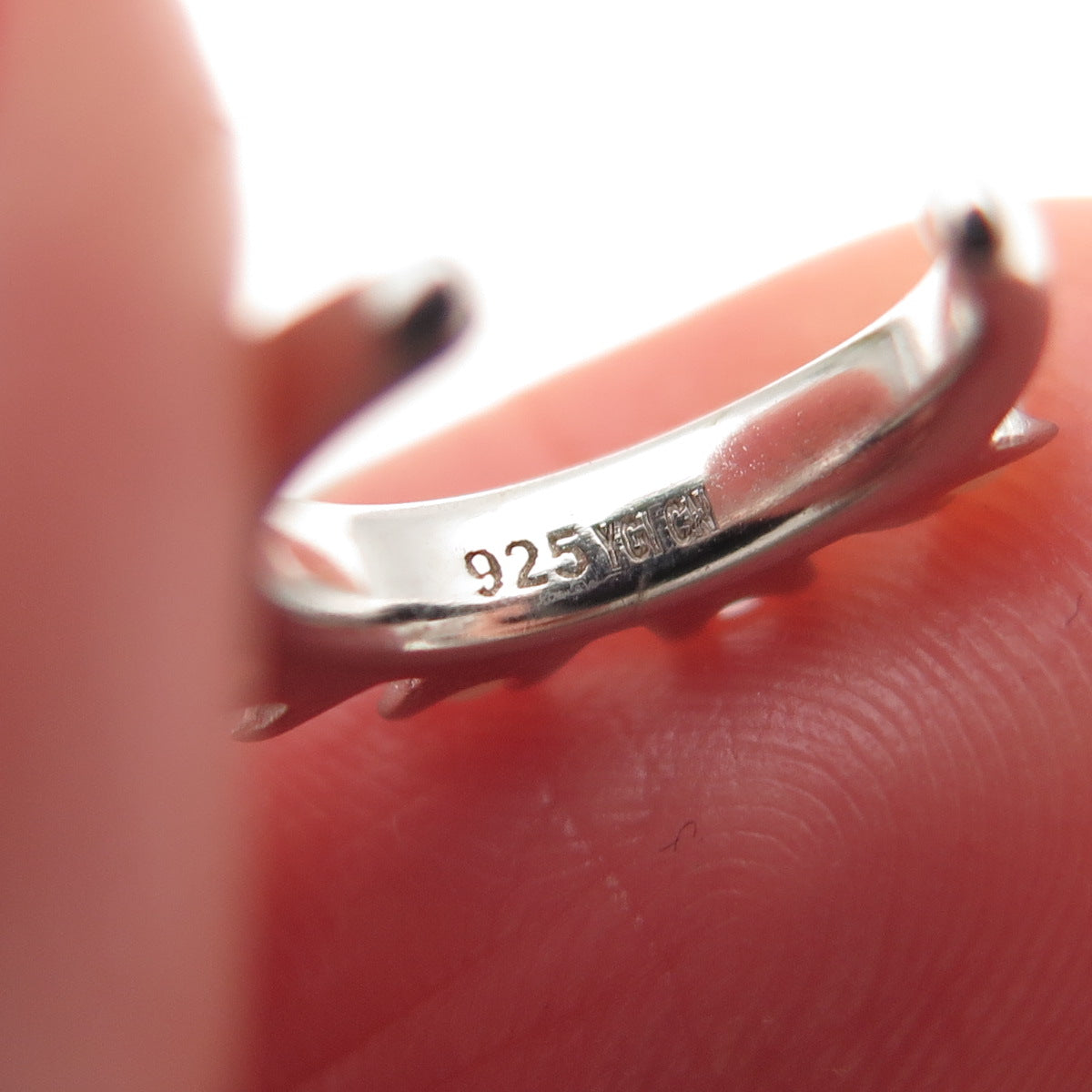 925 Sterling Silver Real Pearl & Round-Cut C Z SINGLE Cuff Earring