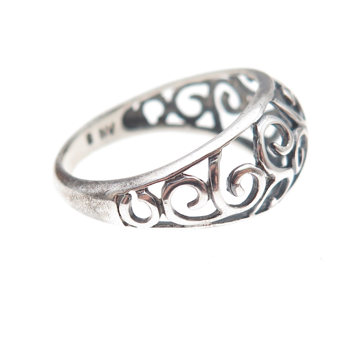 Nevada 925 Sterling Silver Vintage Spiral Oxidized Ring Size 8.25
