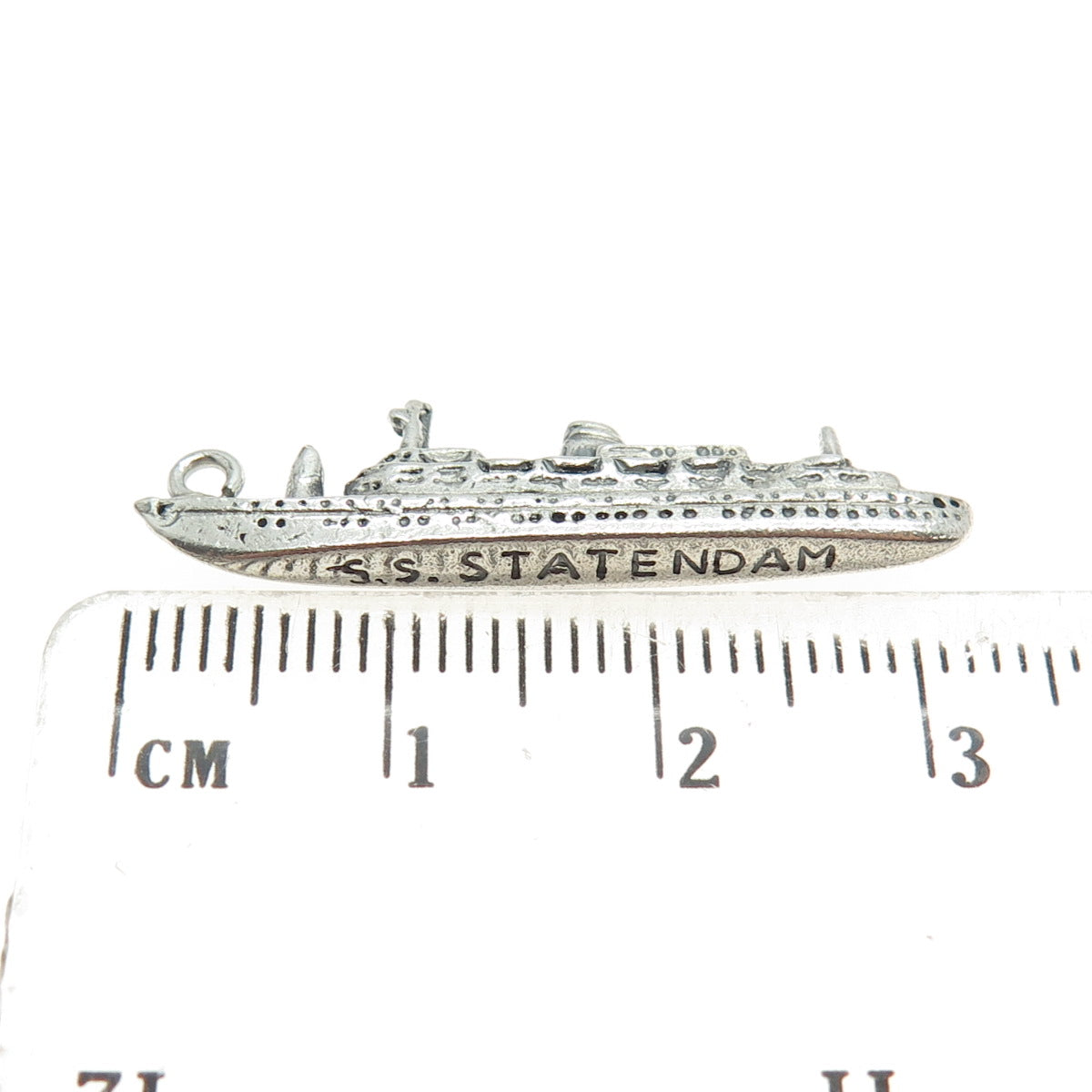 835 Silver Antique Art Deco SS Statendam Ocean Liner 3D Pendant