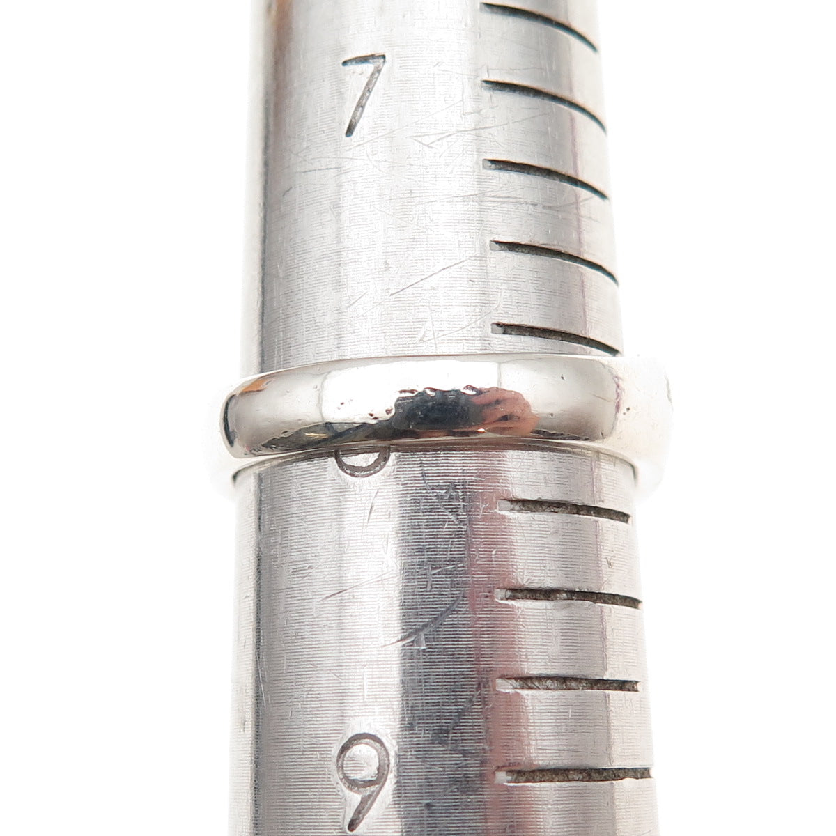 925 Sterling Silver Vintage Modernist Wavy Oxidized Ring Size 8
