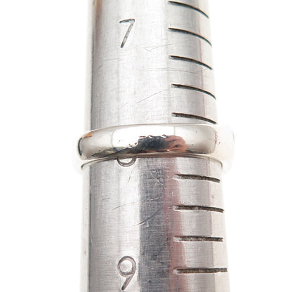 925 Sterling Silver Vintage Modernist Wavy Oxidized Ring Size 8