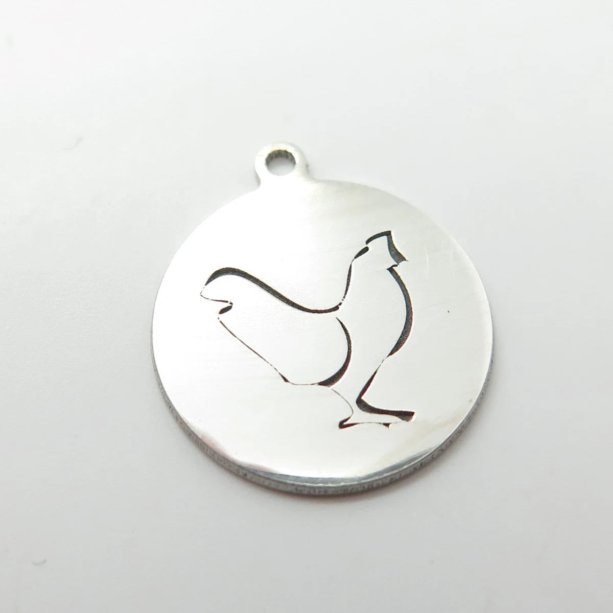 925 Sterling Silver USA Two In Town Rooster Bird Charm Pendant