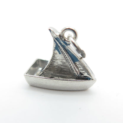 925 Sterling Silver Antique Art Deco Sailboat Charm Pendant