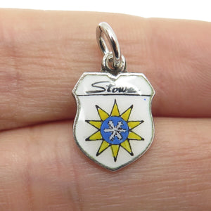 925 Sterling Silver Vintage Germany Enamel "Stowe" Coat of Arms Charm Pendant