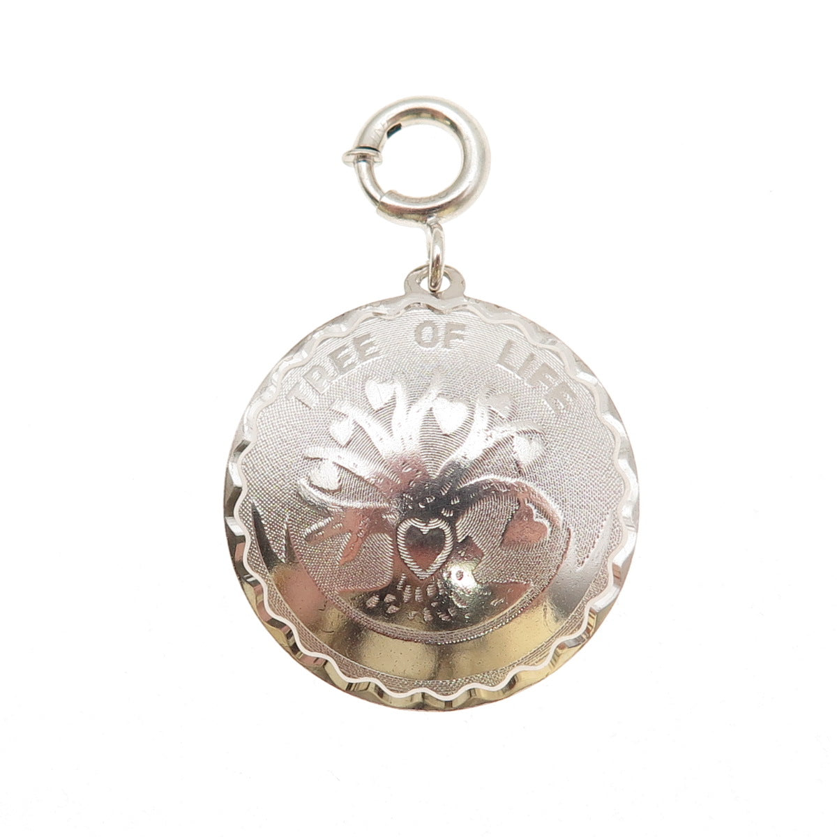 JewelArt 925 Sterling Silver Antique Art Deco Tree of Life Spring Ring Pendant