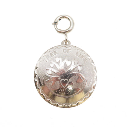 JewelArt 925 Sterling Silver Antique Art Deco Tree of Life Spring Ring Pendant
