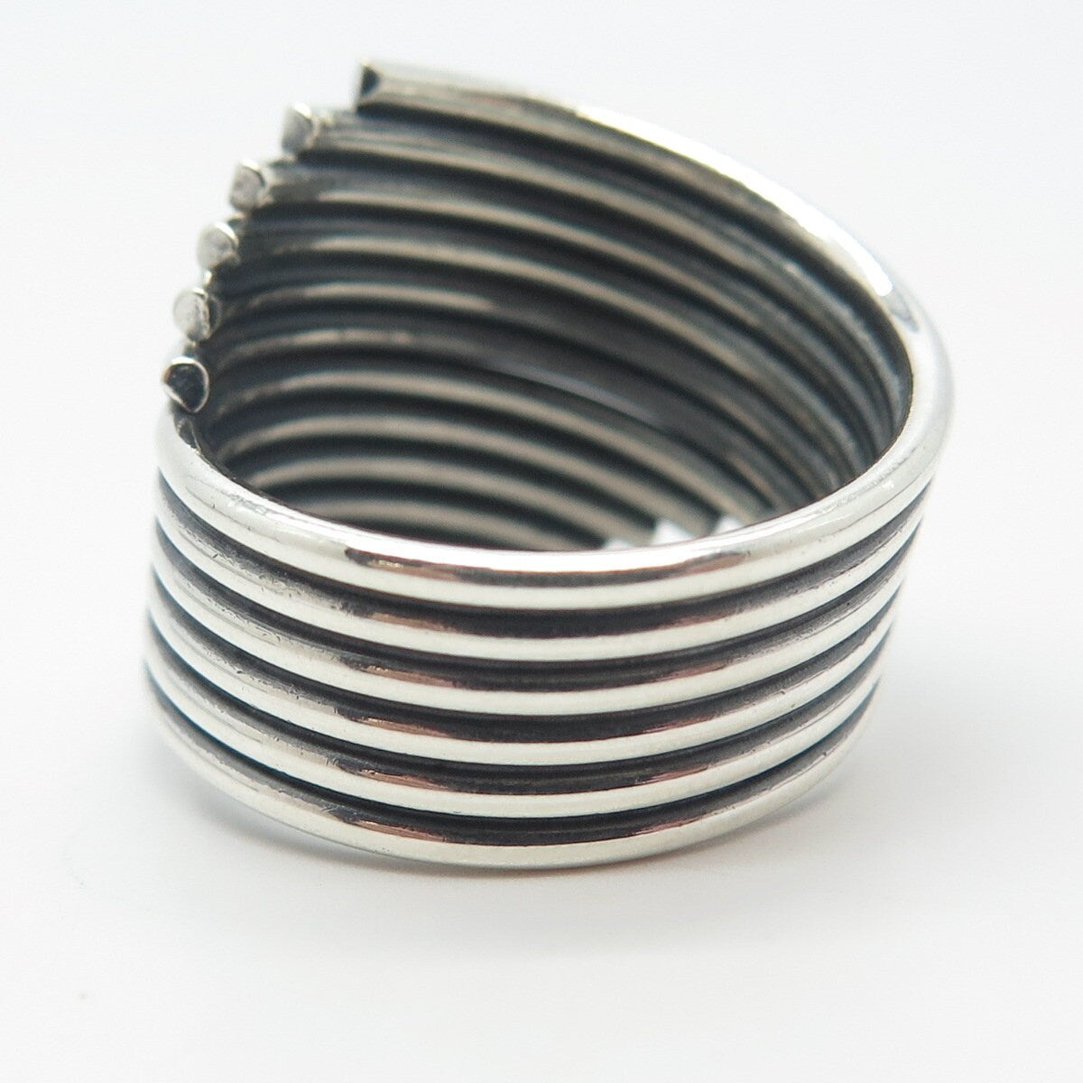 925 Sterling Silver Vintage Wire Wrapped Ring Size 9