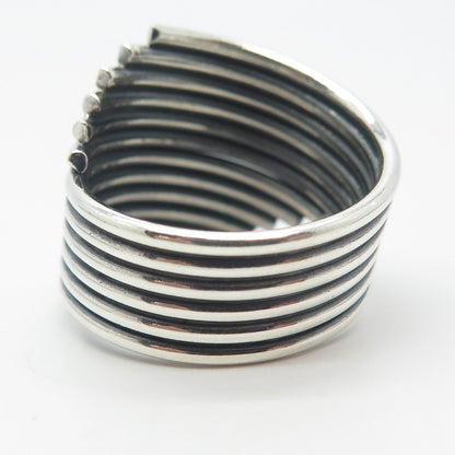 925 Sterling Silver Vintage Wire Wrapped Ring Size 9