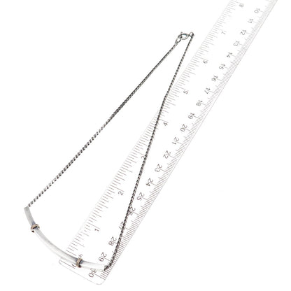925 Sterling Silver 2-Tone Vintage Bar S-Shape Chain Necklace 16"