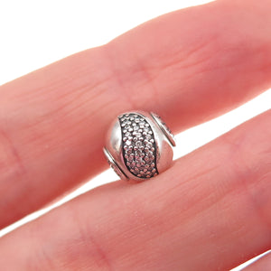 Pandora 925 Sterling Silver C Z Essence Happiness Slide Bead Charm