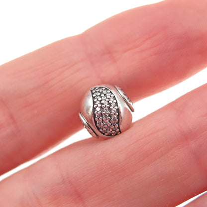 Pandora 925 Sterling Silver C Z Essence Happiness Slide Bead Charm
