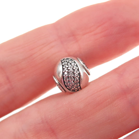 Pandora 925 Sterling Silver C Z Essence Happiness Slide Bead Charm