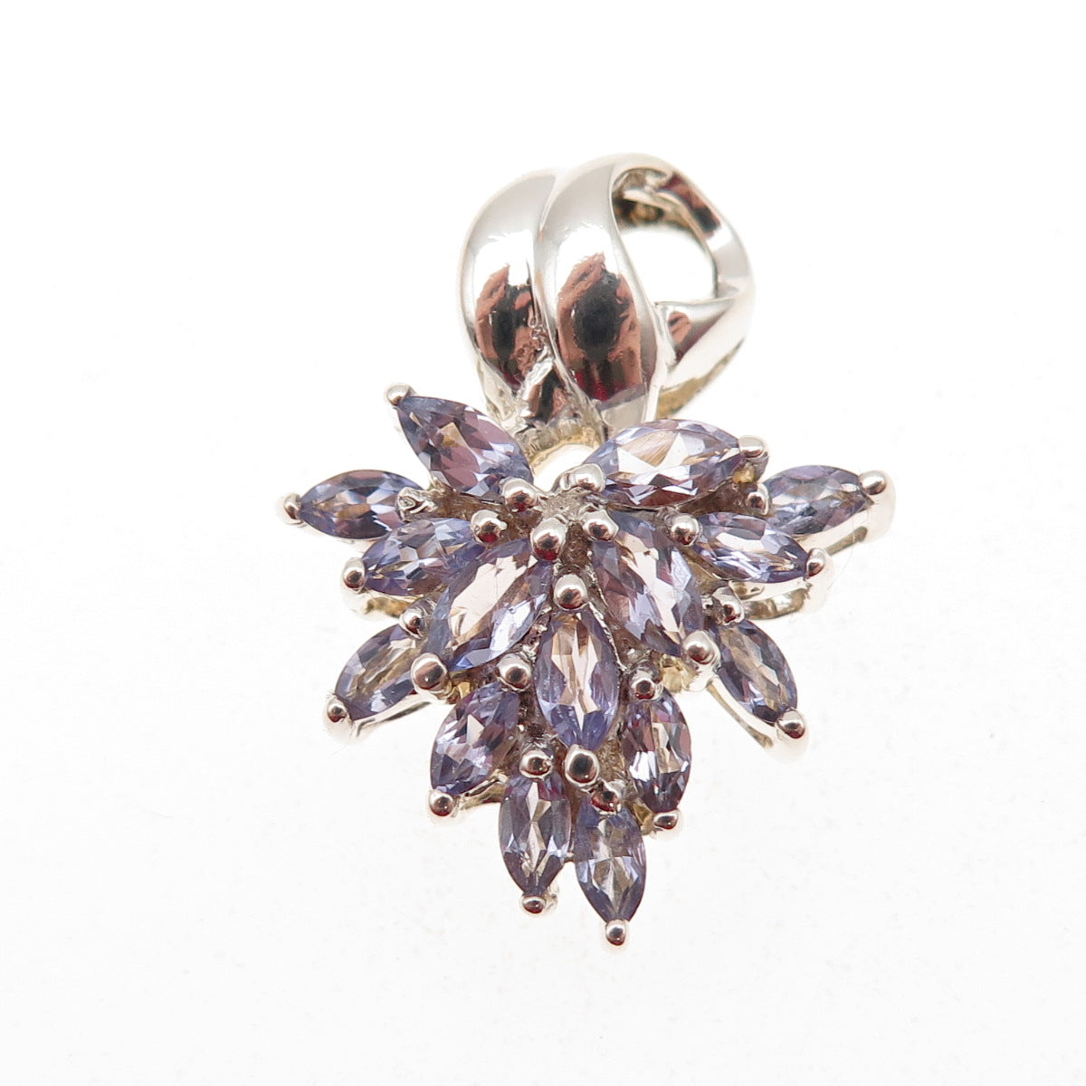 Chuck Clemency 925 Sterling Silver Vintage Real Tanzanite Mini Charm Pendant