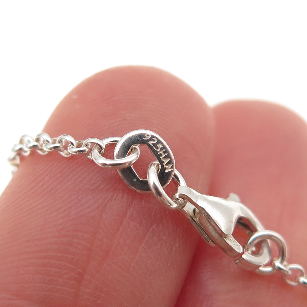 Han 925 Sterling Silver Rolo Chain Necklace 18"