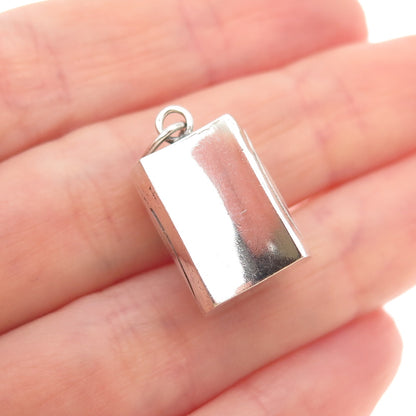 925 Sterling Silver Vintage Modernist Beaded Mini Charm Pendant