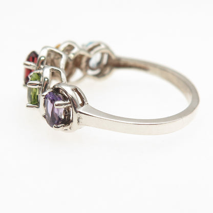 CJC Criterion Sterling Vintage Topaz Amethyst Citrine Peridot Garnet Ring Size 8