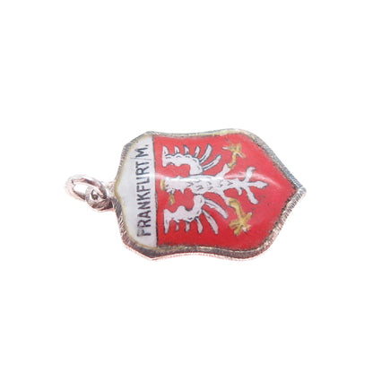 925 Sterling Silver Vintage Enamel Frankfurt am Main Germany Minimalist Pendant