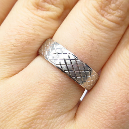 925 Sterling Silver Cage Band Ring Size 6.75