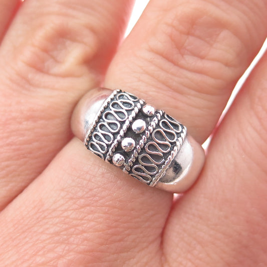 CHARLES WINSTON 925 Sterling Silver Vintage Modernist Swirl Ring Size 7.25