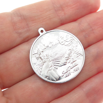 925 Sterling Silver Vintage South Dakota 1889-1989 40th State Charm Pendant