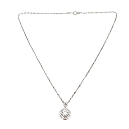 925 Sterling Silver Vintage Round-Cut C Z Singapore Chain Necklace 16"