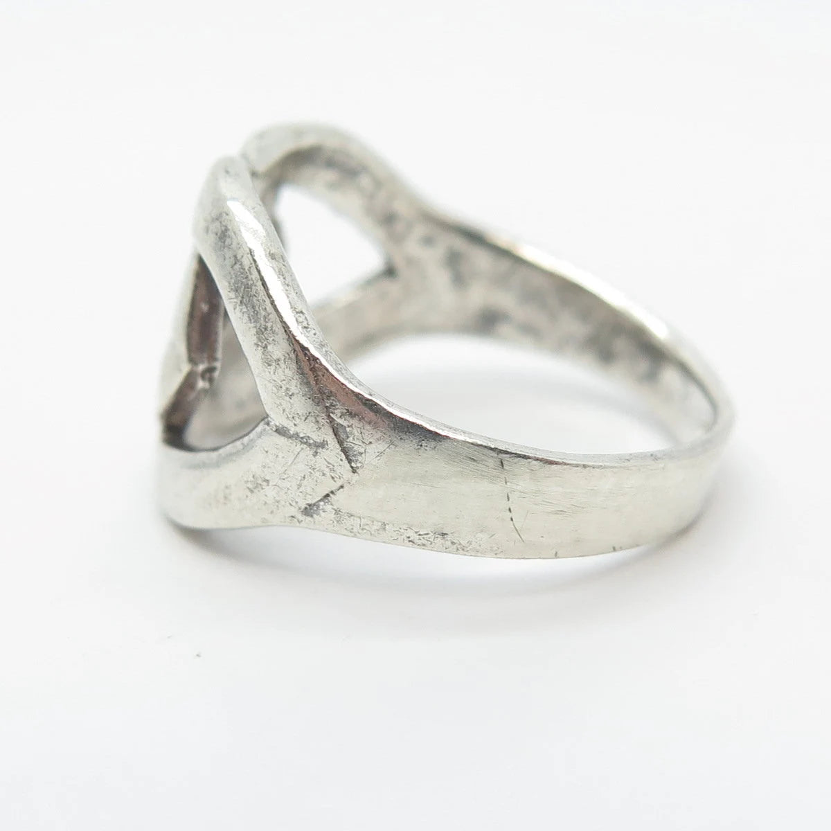 925 Sterling Silver Vintage Knot Modernist Ring Size 6