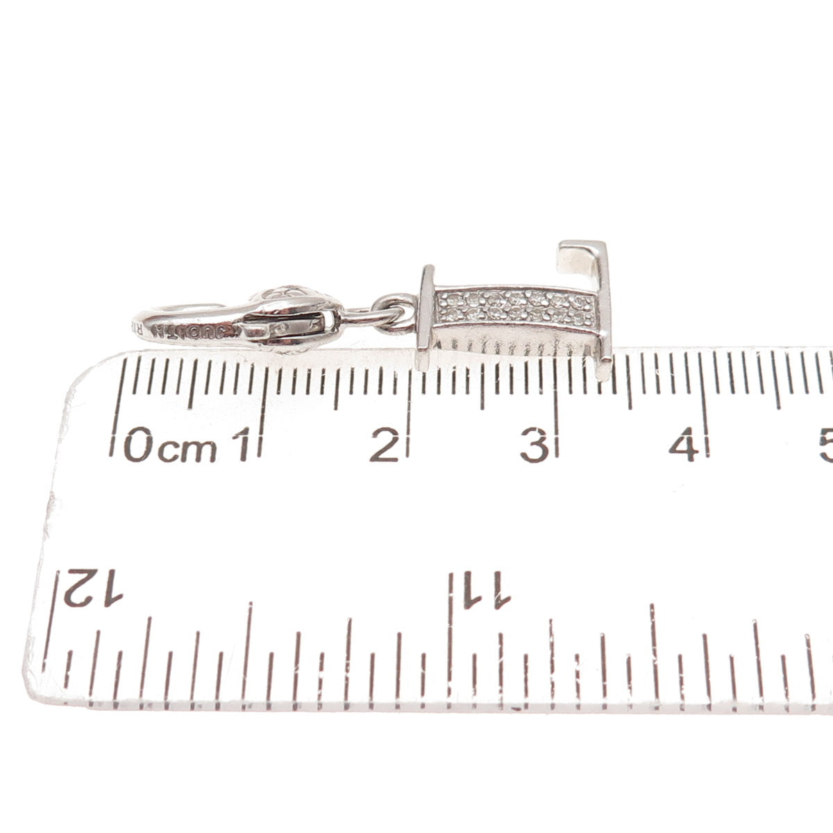 Judith Ripka 925 Sterling Silver C Z Letter L Initial Lobster Lock Charm Pendant