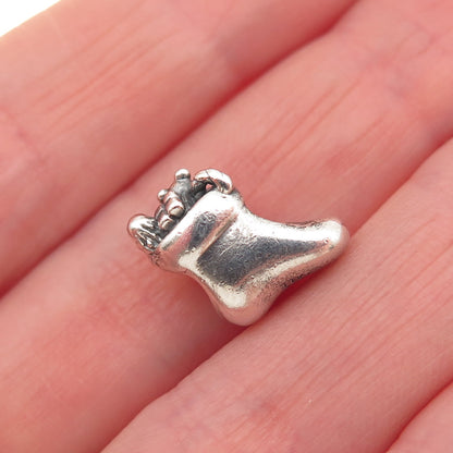 925 Sterling Silver Santa's Stocking Slide Bead Charm