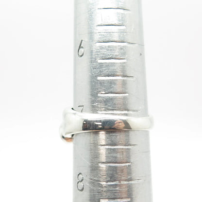 925 Sterling Silver Vintage White C Z Cocktail Ring Size 7.25