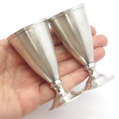 916 Silver Vintage Estonia Tallinn's Jewelry Factory Textured Set of 2 Goblets