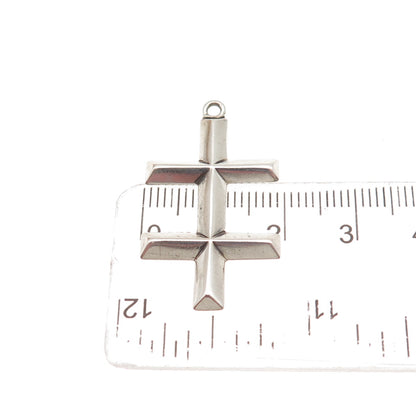 925 Sterling Silver Vintage Orthodox Double Cross Religious Charm Pendant