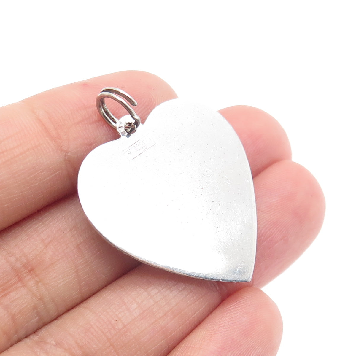 TOWN & COUNTRY 925 Sterling Vintage Rhinestone Faux Pearl "Mother" Heart Pendant